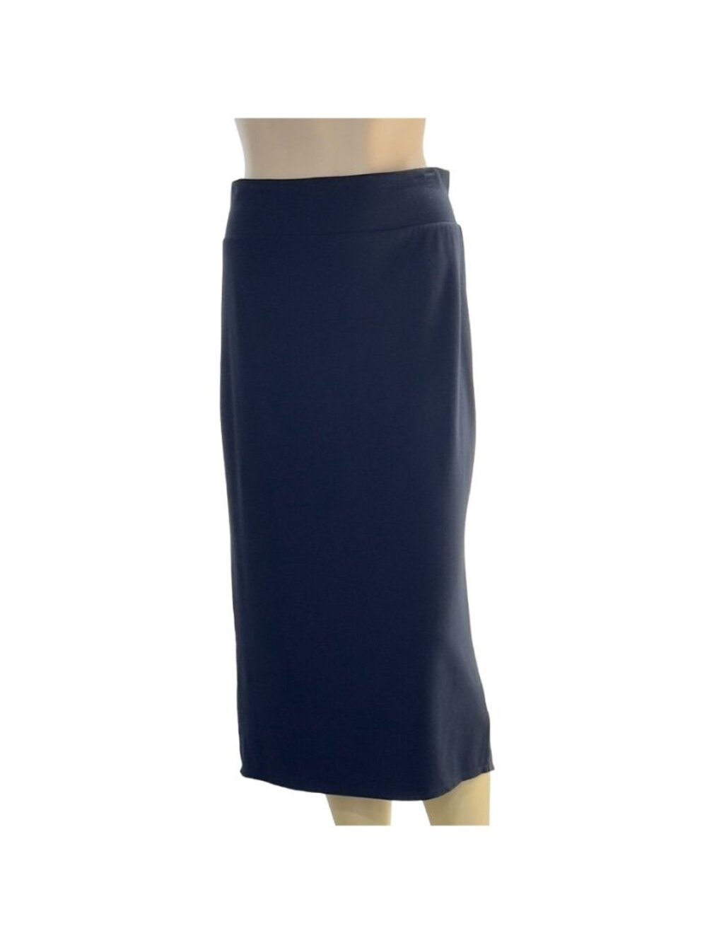 FREE PEOPLE Women's Skirt Black Knit Straight Column Bodycon Midi Pull-on Size M